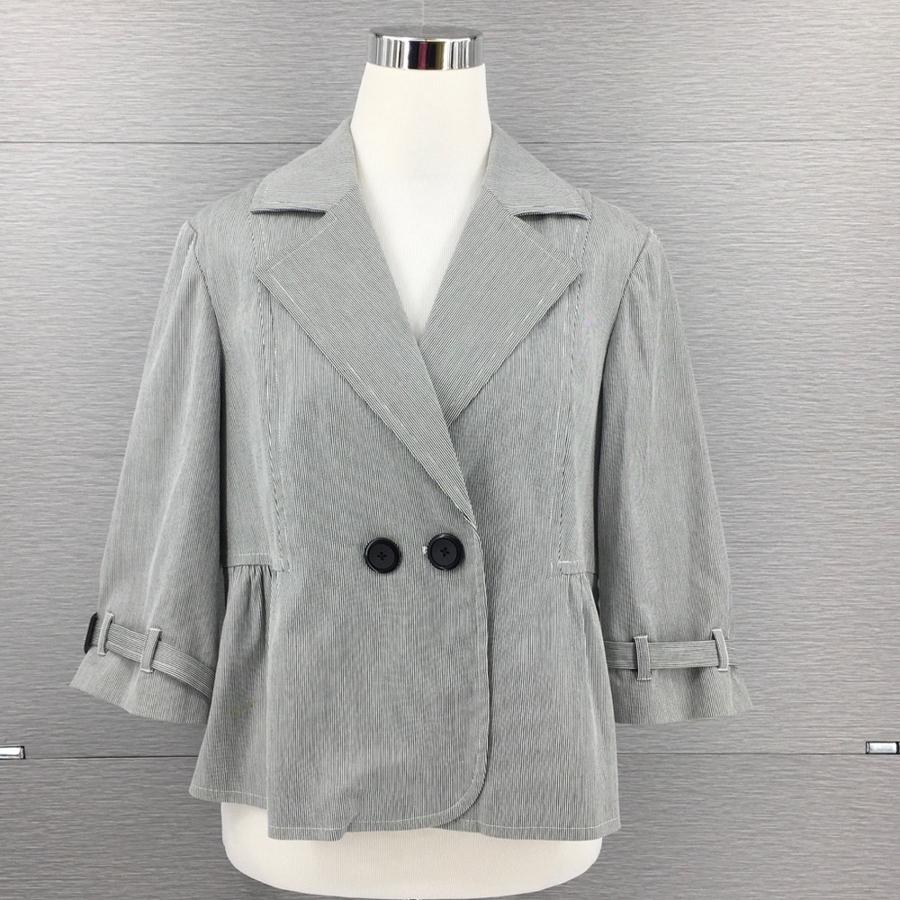 Orvis Women's 2 Pcs Blazer Pant Set Stripe‎ Sz M/8 - Picture 2 of 13